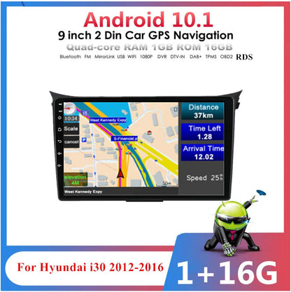 9" Android 10.1 Stereo Radio GPS BT DAB RDS for Hyundai I30 (2012-2016)