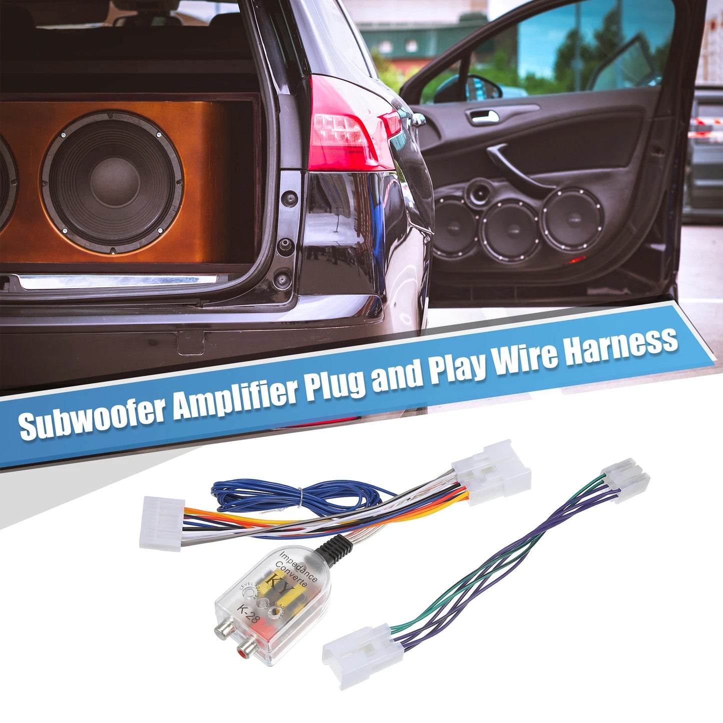 Set of 1 Radio Amp Subwoofer Amplifier Plug Play Wire Harness for Toyota Pickup (1989–1995)
