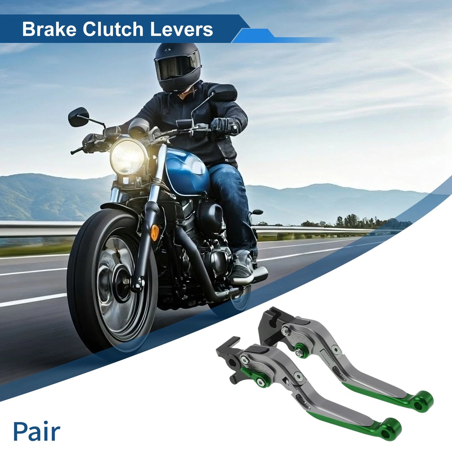 Adjustable Brake Clutch Levers for Yamaha MT125 (2014–2021) Titanium Green