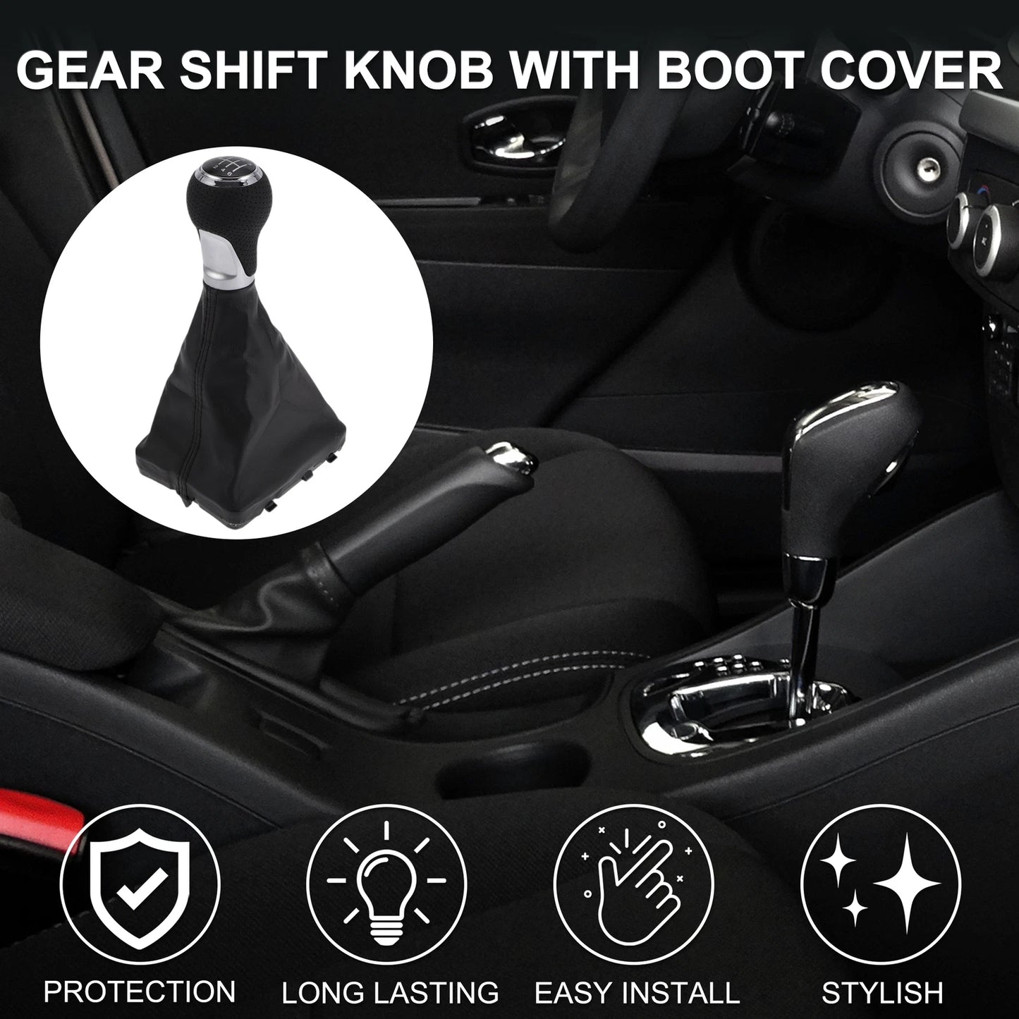 6 Speed Gear Shifter Knob w/ Cover No. 4F0863278 for Audi A6 (2005–2011)