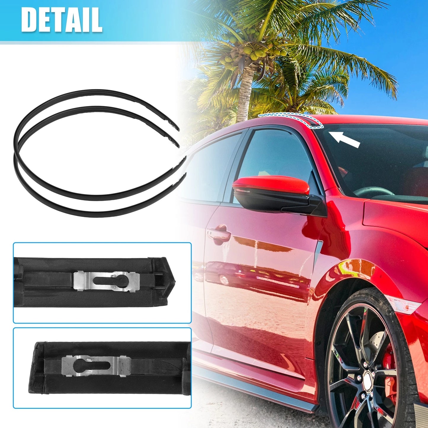 2 Pcs Sealing Strips for Honda Civic (2012–2015) No. 74306TR0A11/74316TR0A11