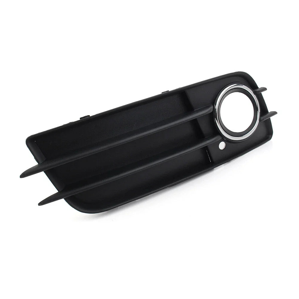 Left Front Fog Light Grille Cover w/Chrome Ring for Audi A4 S4 (2008-2012)