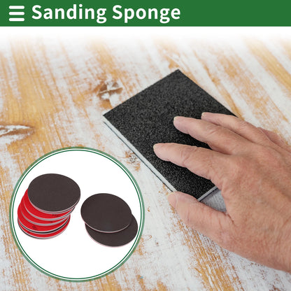Set of 12 P180 Sanding Sponge Pads for Automotive Finishing (Washable, Reusable)