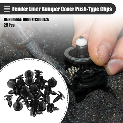 25 Pcs Fender Liner Bumper Cover Clips for Honda (No. 90667TC0U01ZA)