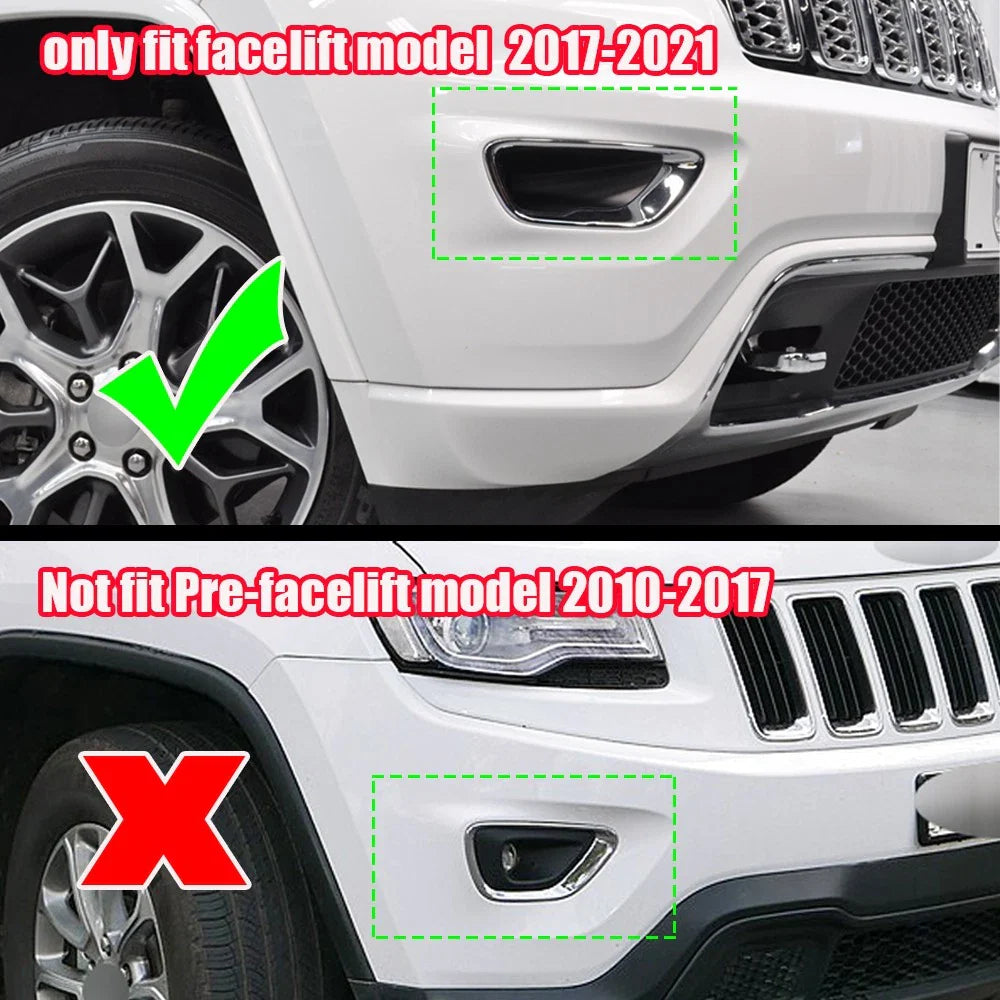 Pair Front Bumper Lower Side Grill Cover for Jeep Grand Cherokee (2017–2022)