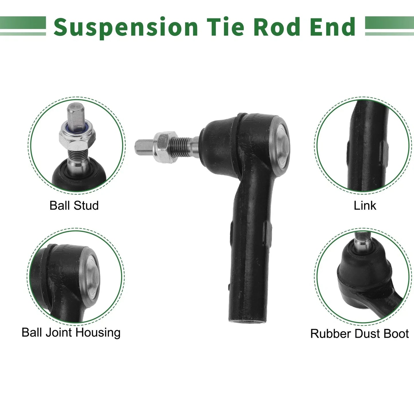 8 Pcs Tie Rod Ends & Ball Joints for Dodge Dakota (2005-2011)