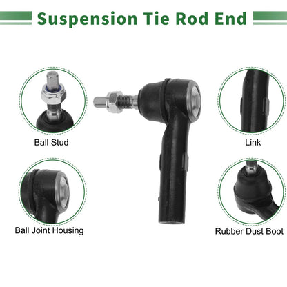 8 Pcs Tie Rod Ends & Ball Joints for Dodge Dakota (2005-2011)