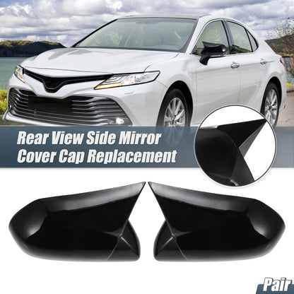2X Rearview Mirror Cover Overlay Gloss Black for Toyota Camry (2018–2020)