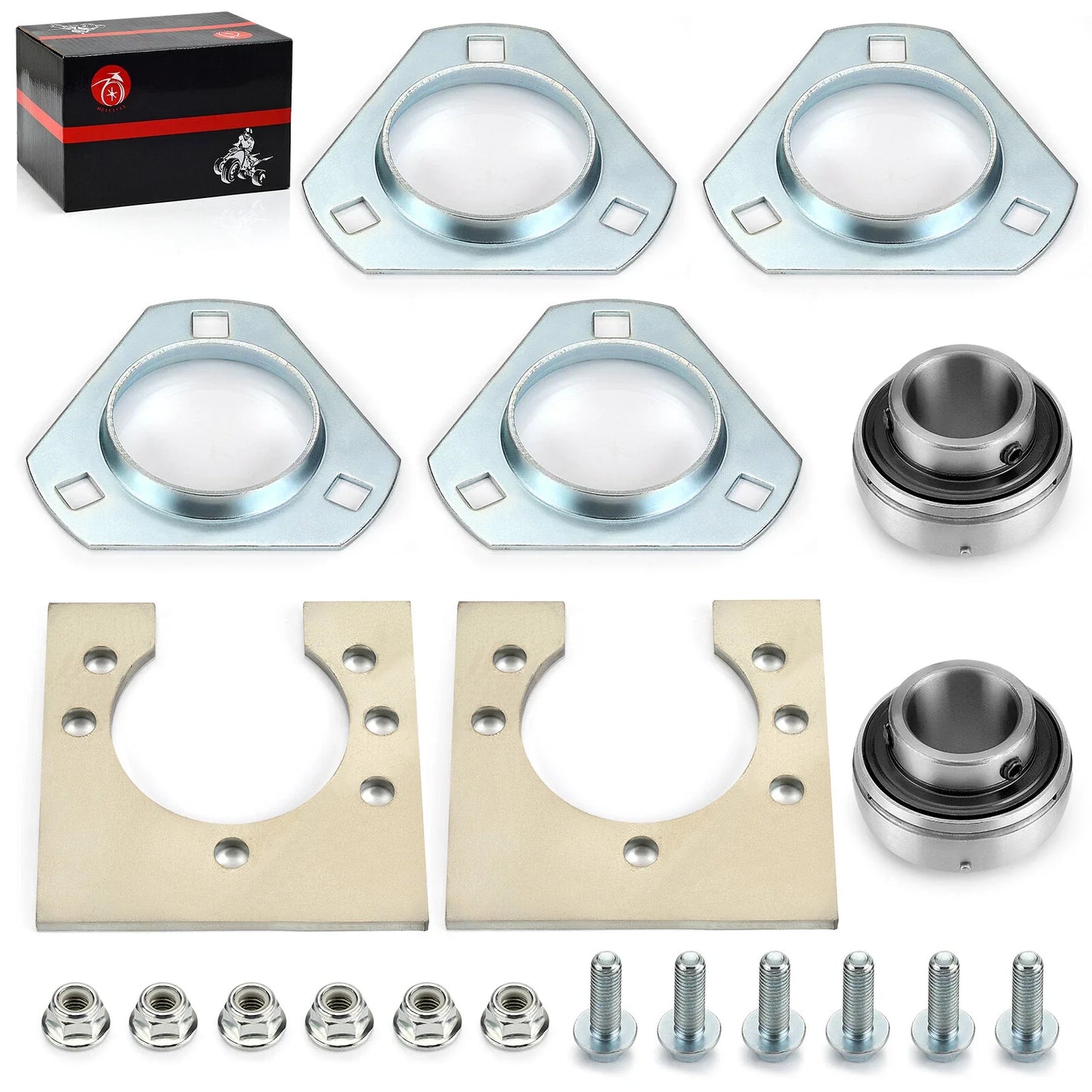 Live Axle Bearing Kit 1x for Go-Karts/ATV with 3 Hole