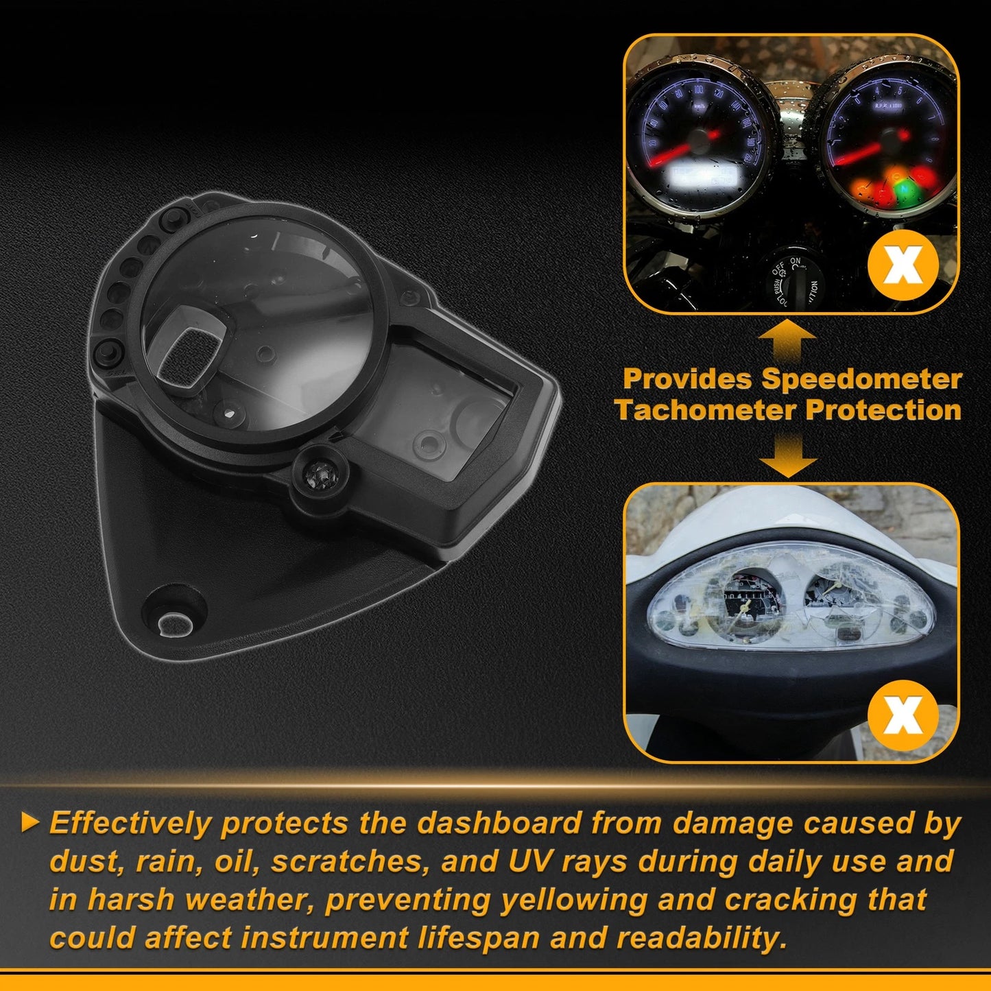 Speedometer Gauge Cover for Suzuki GSXR 1000 (2007–2008) Plastic