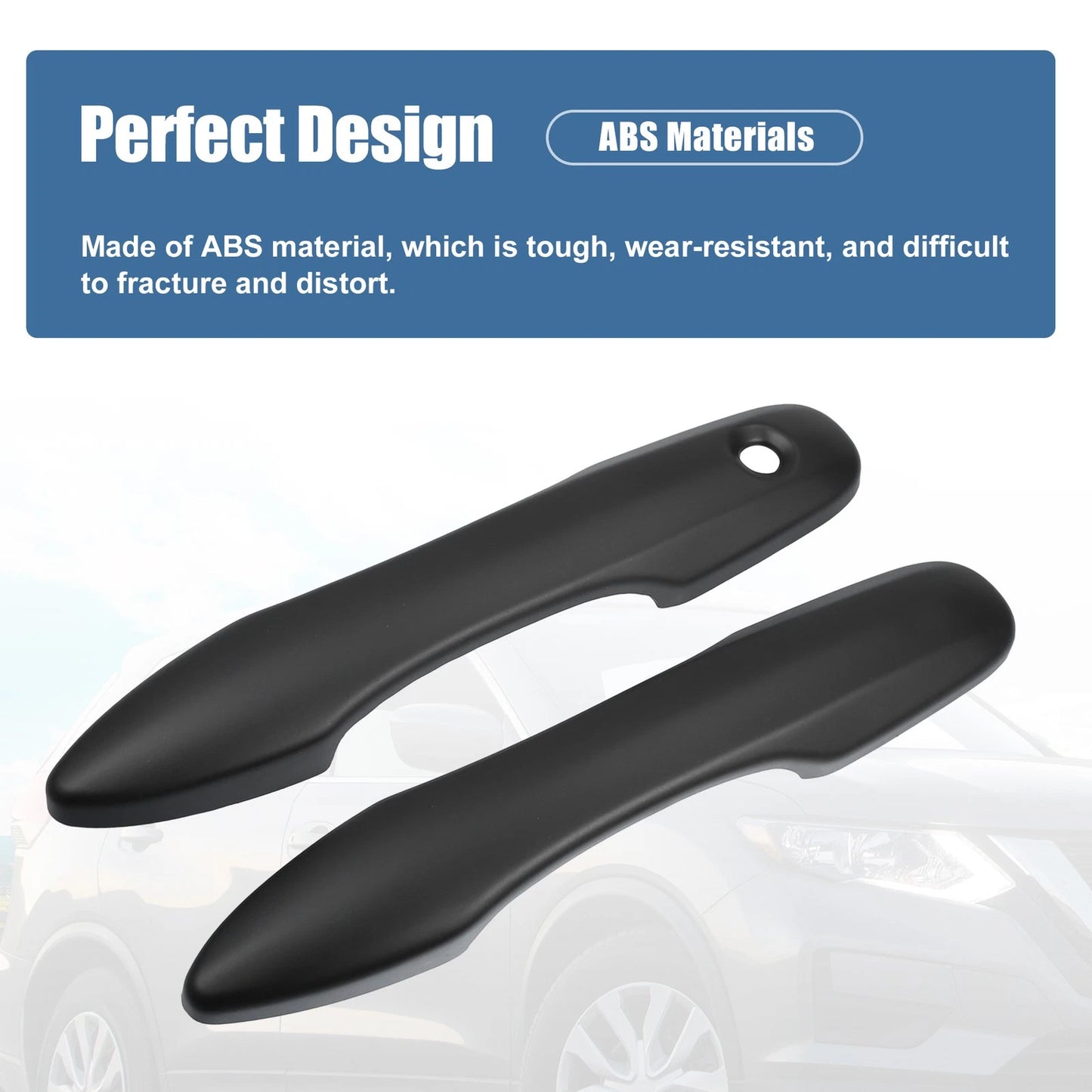 Set of 4 Door Handle Covers for Toyota Camry (without Smart Key Holes) Matte Black