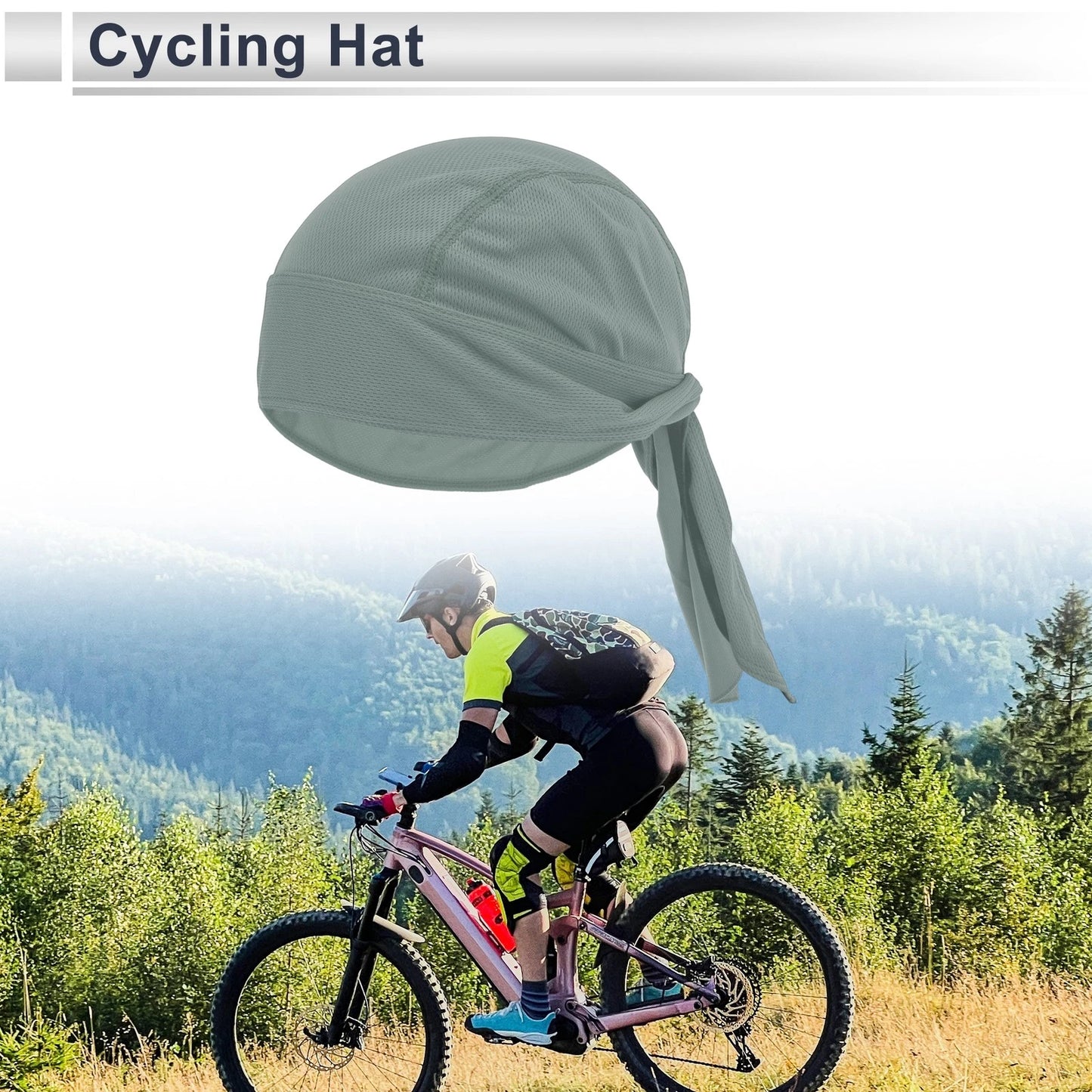 Cycling Hat for Universal Fit (30x15cm) - Sweat Wicking, Breathable, Light Gray