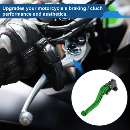 Adjustable Short Brake Clutch Levers for Kawasaki Ninja 300/Z300 (2013–2017) Green