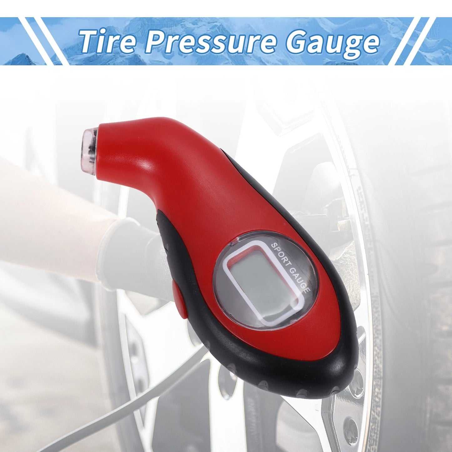 Tire Pressure Gauge 0-140psi for LED Light Battery (Universal)