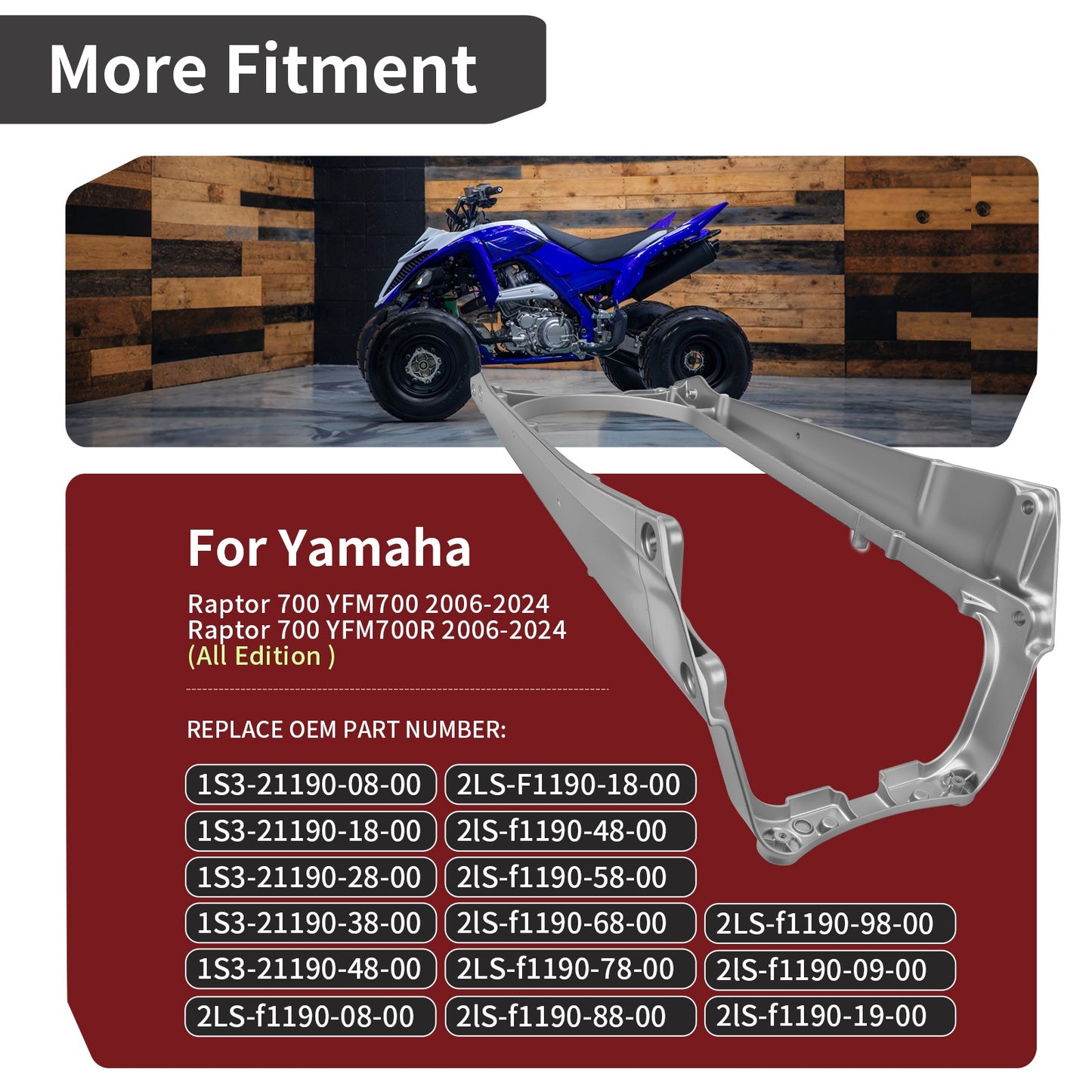 Aluminum Sub Frame with Bolts for Yamaha Raptor 700 700R (2006–2024)