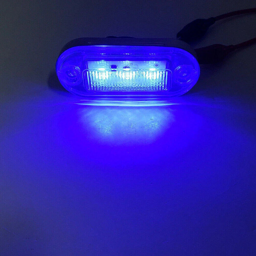 12V 3 SMD LED Signal Light Lamp Blue Indicator for Truck Trailer RV Boat