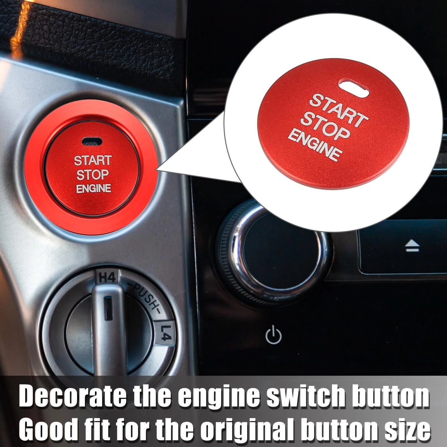 Engine Start Stop Push Button Cover Trim Sticker Kit for Subaru (2013–2022) Red