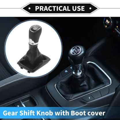 5 Speed Gear Shifter Knob with Cover for Skoda Octavia III (2012–2021)