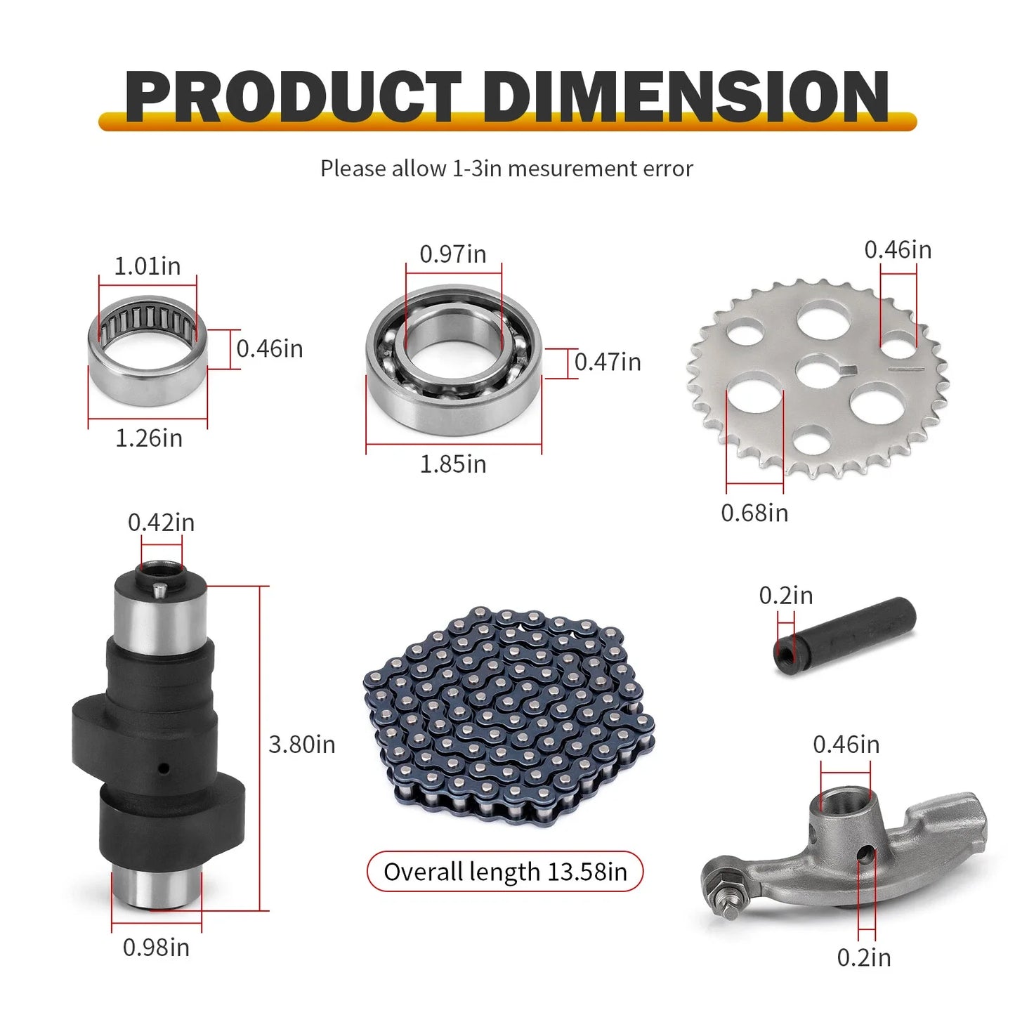 Camshaft & Cam Chain Gear Bearing Kit for Yamaha Warrior 350 (1990–2004)