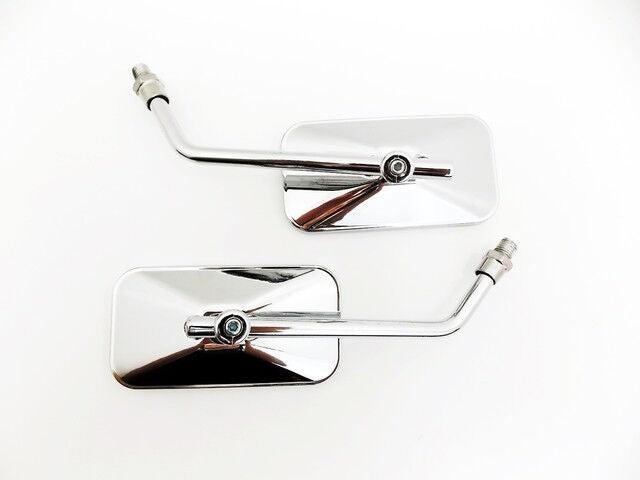 Chrome Rectangular Rear View Mirrors for Yamaha XVS400 Dragstar (1997–2001)