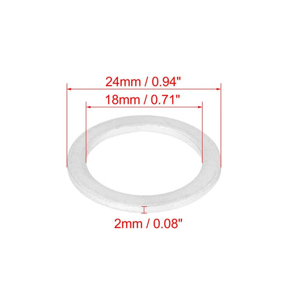 M18 Silver Tone Oil Drain Plug Gaskets for Porsche 900 (1965-1989)