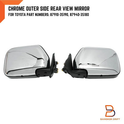 Chrome Wing Door Side Mirror for Toyota Hilux MK3 4Runner Surf (88-97)
