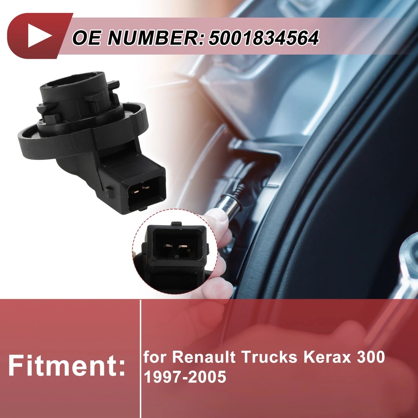 1 Pc Indicator Light Socket for Renault Trucks Kerax 300 (1997–2005) No.5001834564