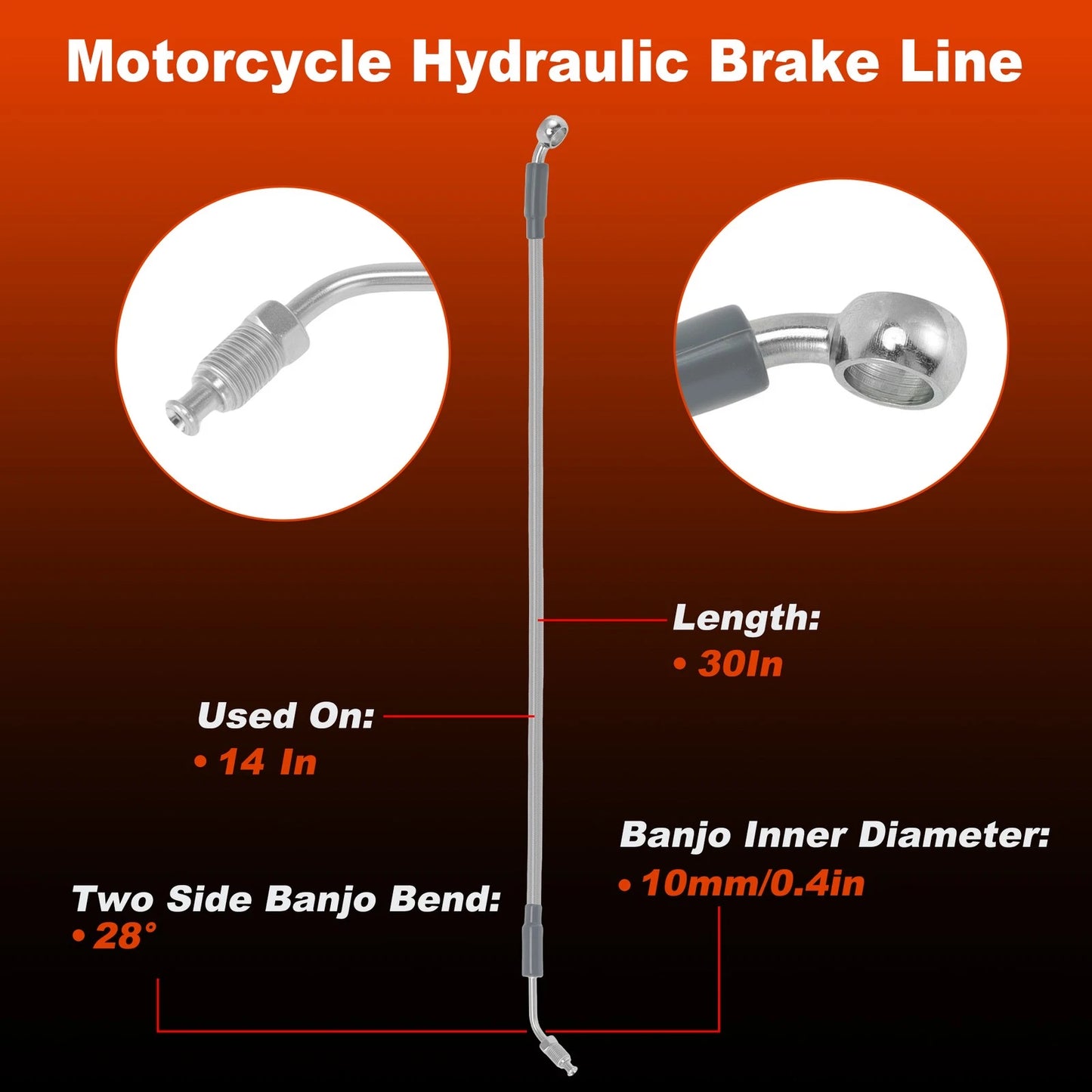 30" Brake Hose Oil Line for Harley Davidson Softail (2014–2023)