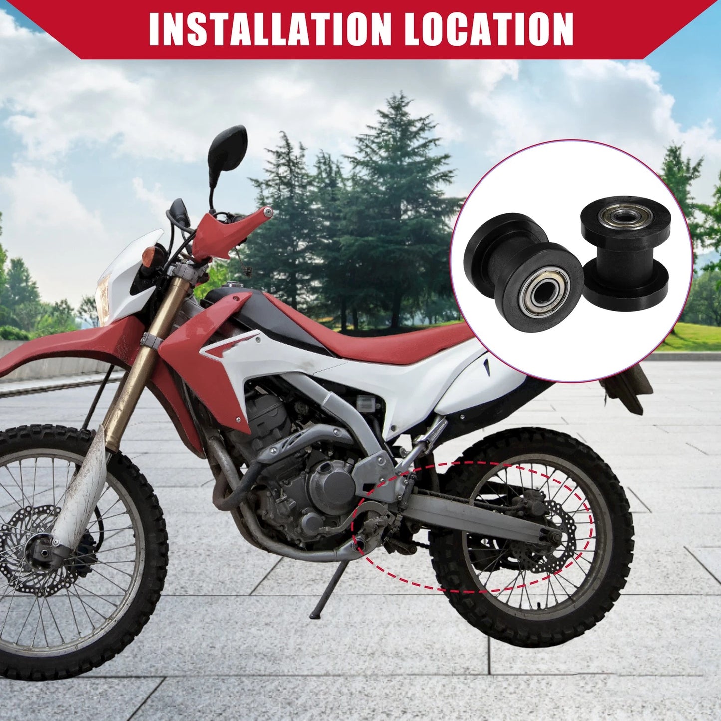 2X 8mm Chain Roller Pulley Tensioner for Motorcycle Mini Bike ATV 125cc