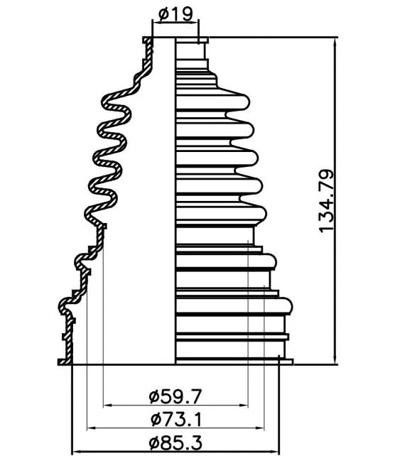 Universal CV Boot for Various Models (High Stretch Rubber)