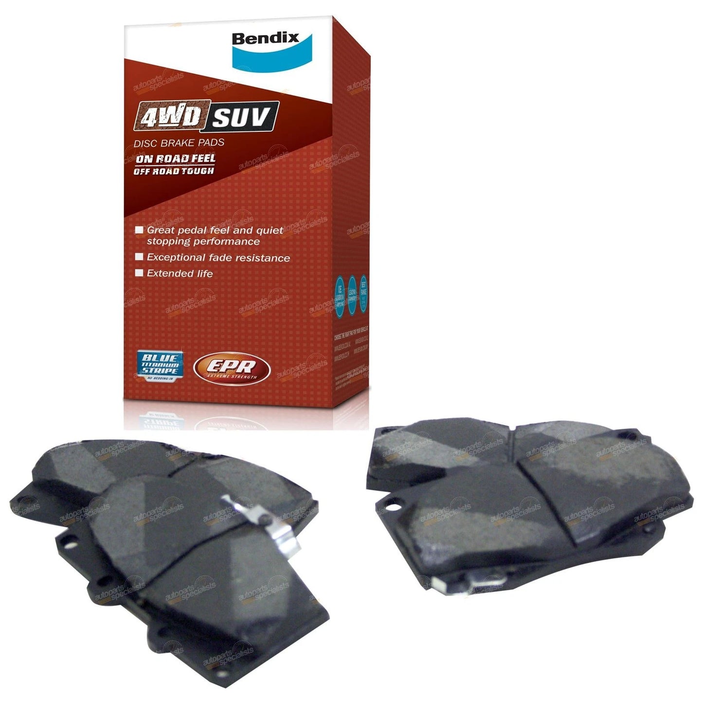 Set of 4 Bendix Front Disc Brake Pads for Hilux (LN167R, LN172R)