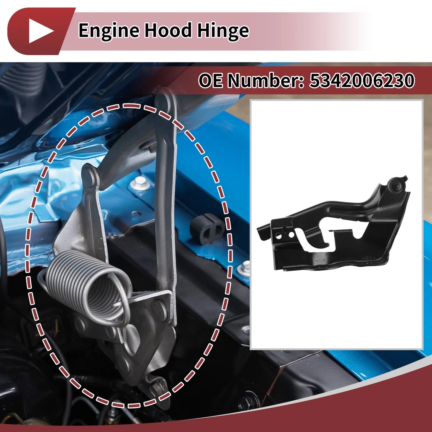 Hood Hinge for Toyota Camry (2002–2021) Left Side, 1 pcs