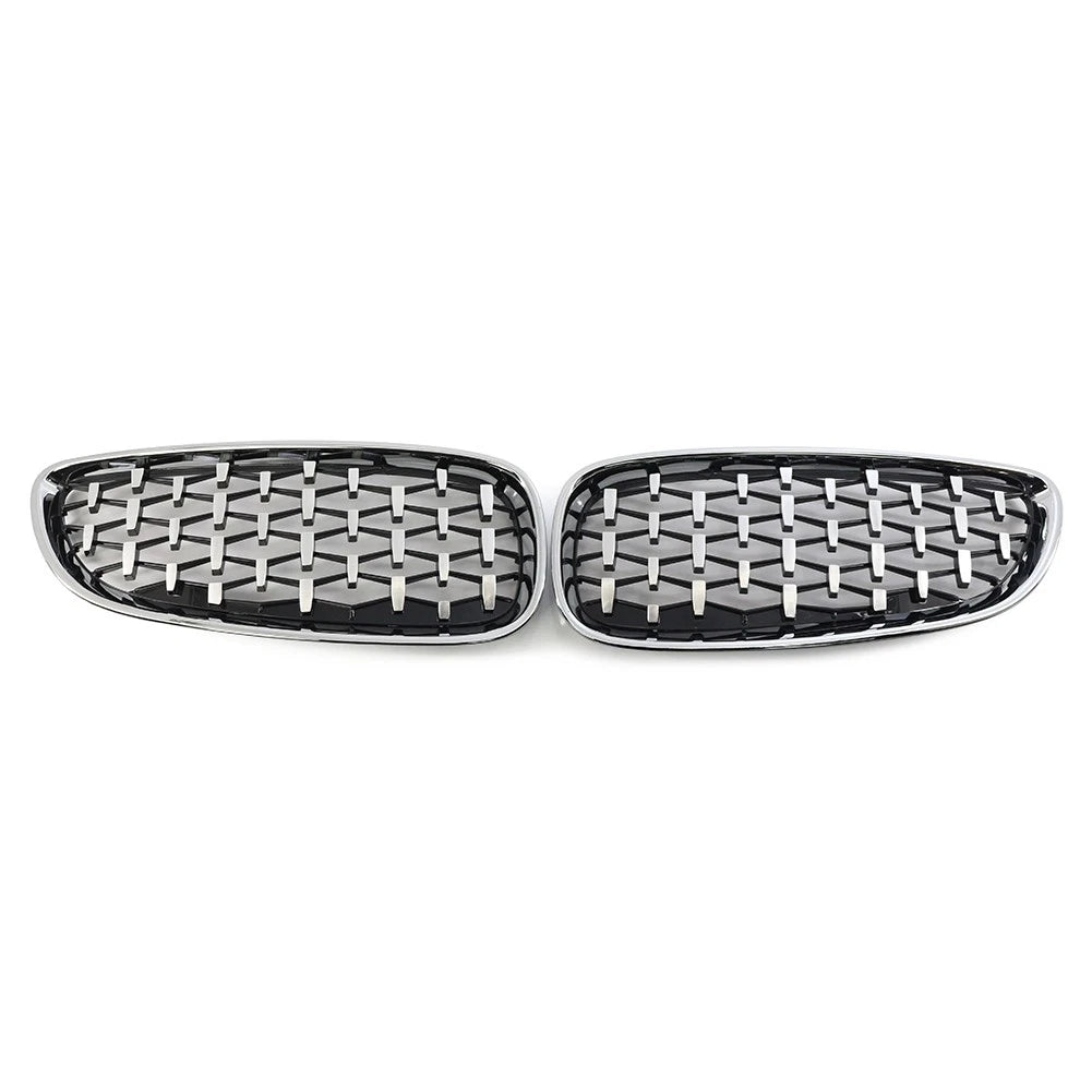 Pair of Front Grille Diamond Meteor Style Chrome Grill for BMW Z4 (2009–2016)
