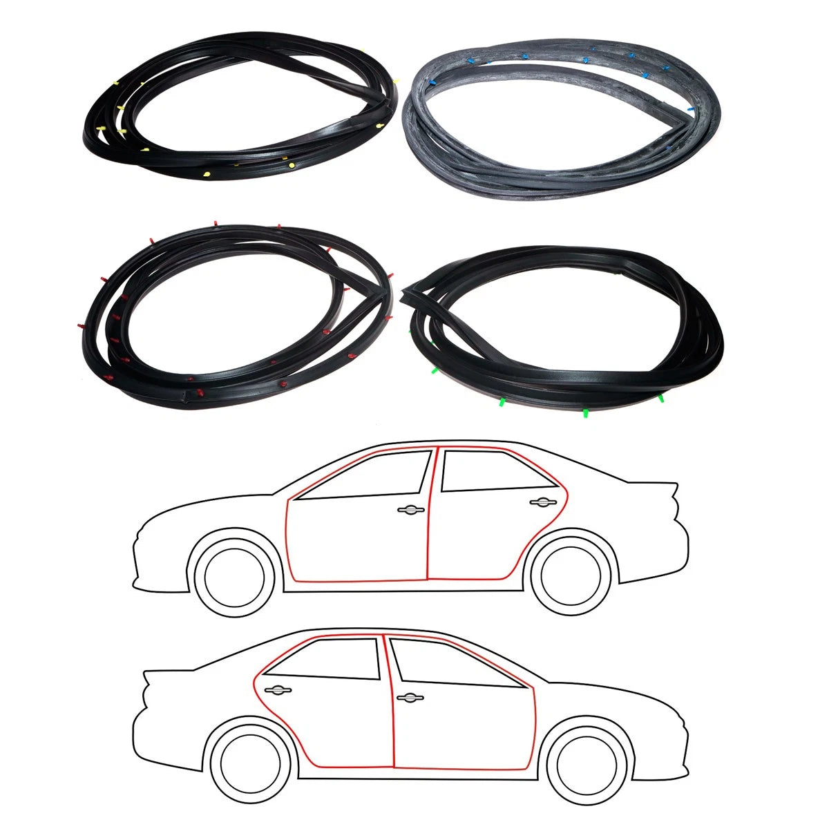 Set of 4 Weatherstrip for Toyota Corolla Sprinter (1966–1970)