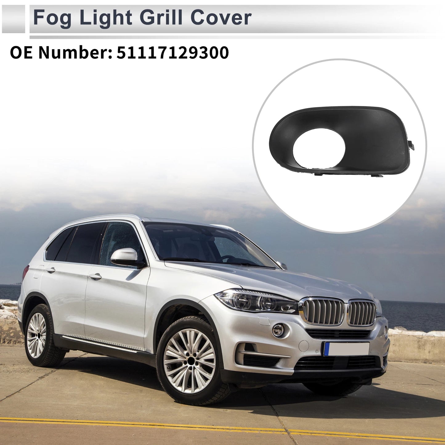 1 Pc Fog Light Grill for BMW X5 (2004–2006) No. 51117129300