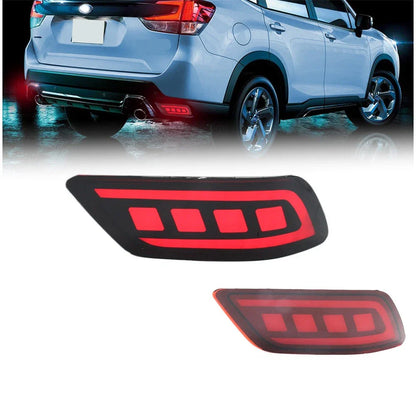 Rear Bumper Lights for Subaru Forester (2019-2023) DRL Turn Signal Red