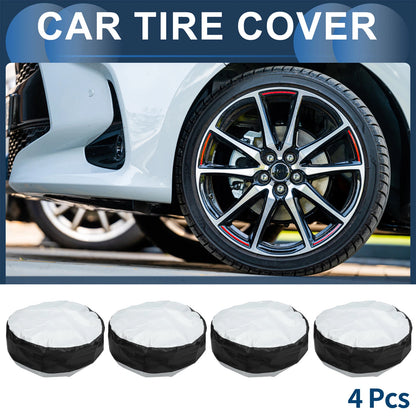 Set of 4 Tire Covers for Light Vehicles (100x57cm) 210D Oxford Fabric Black