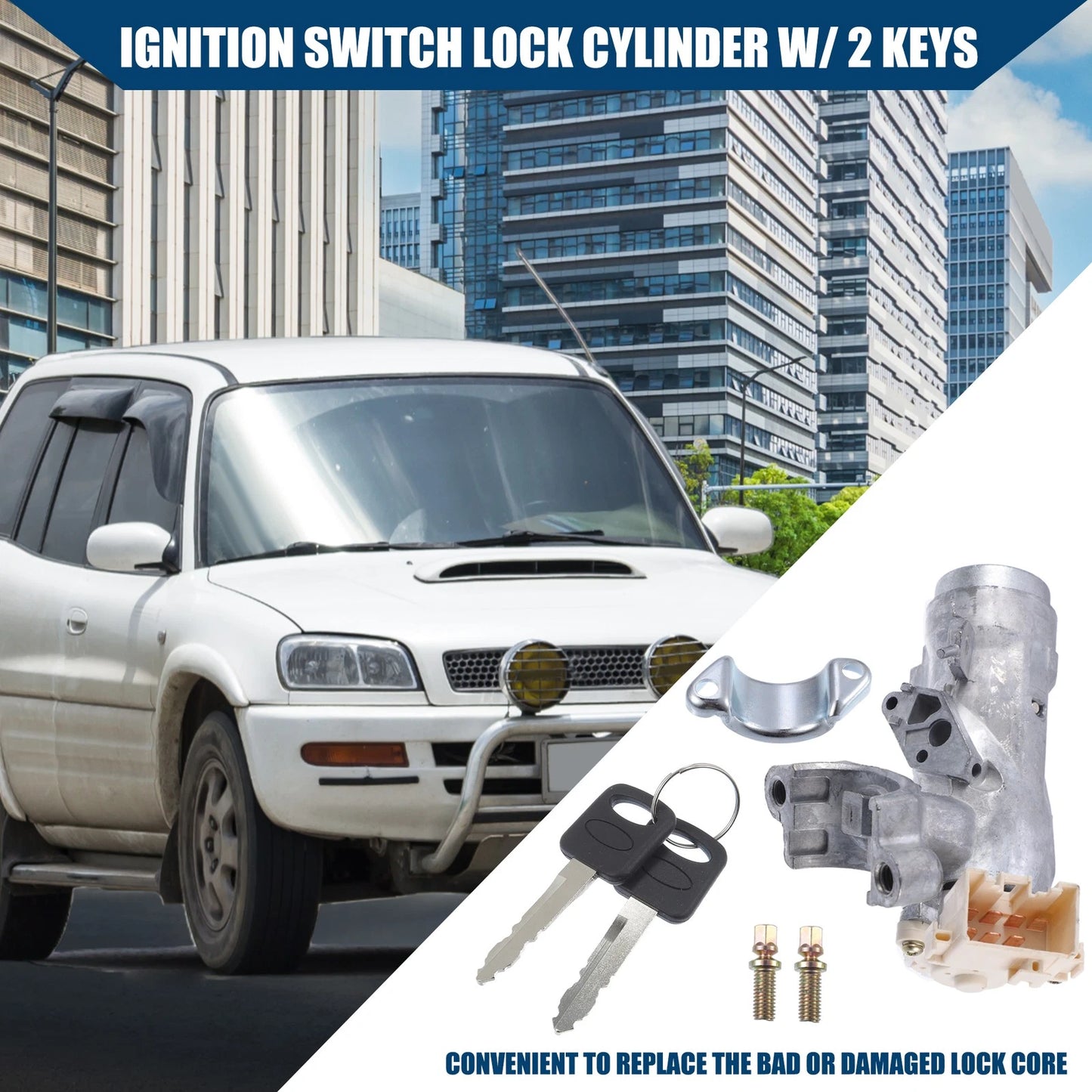 Ignition Switch Lock Cylinder w/ Keys for Toyota Corolla RAV4 (45020-38-1)