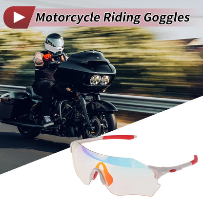 Set of 1 Motorcycle Riding Goggles for Universal Fit (Light Red Lens)