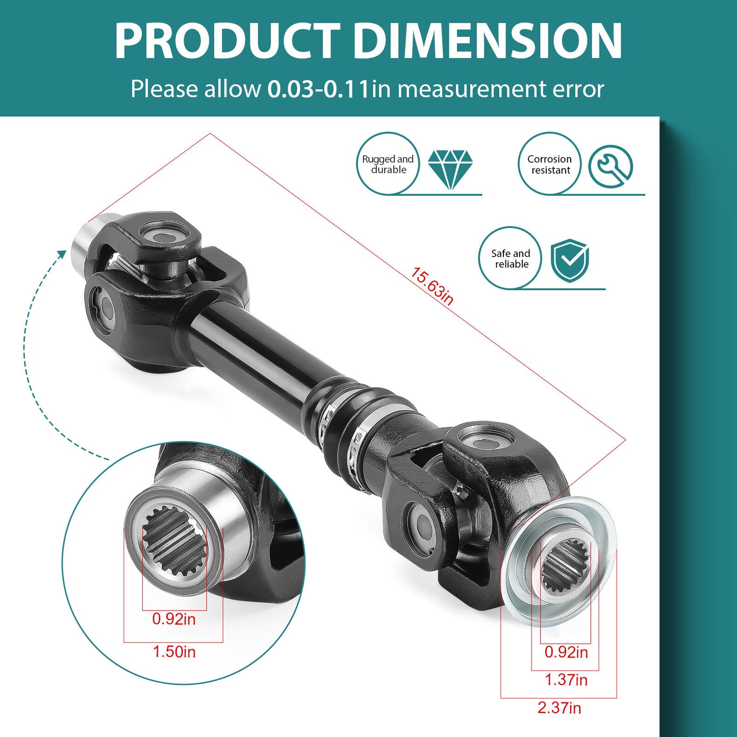 Rear Propeller Drive Shaft for Can-Am Renegade 800R 2013–2014, 850 2016–2018