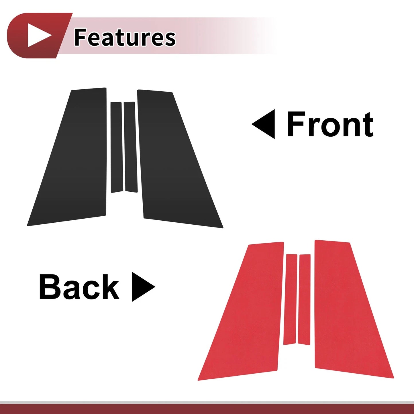 Door Pillar Window Trim for BMW 8-Series (2010–2015) Black