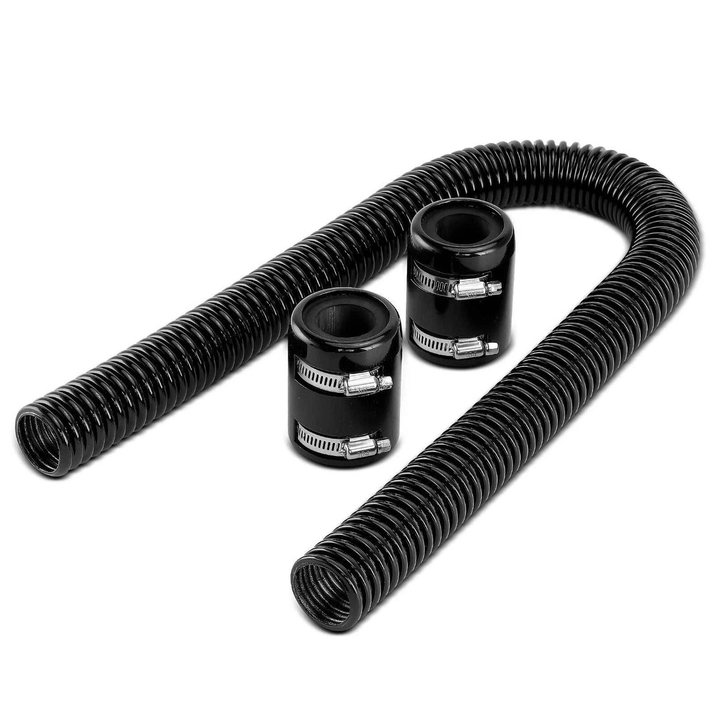 36" Universal Black Flex Radiator Hose Stainless Steel Aluminium with End Cap