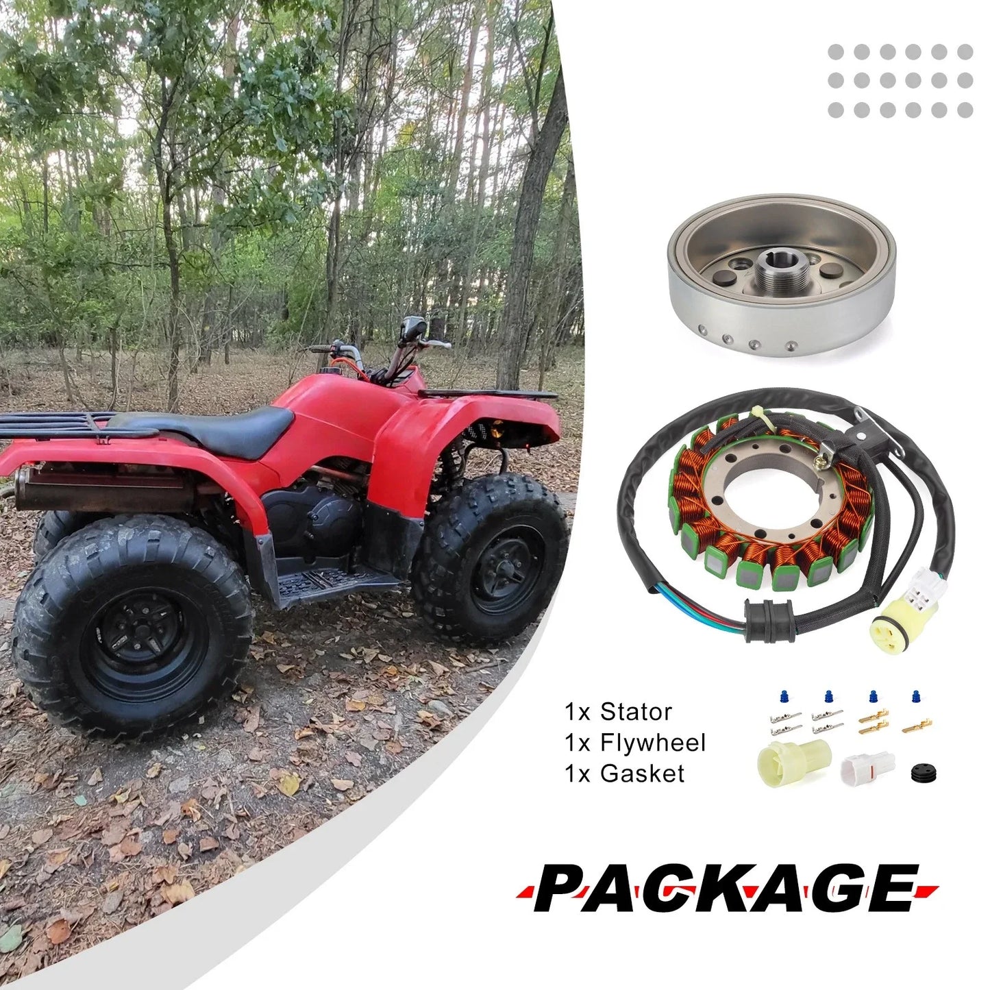 Stator & Flywheel & Gasket for Yamaha Grizzly 350 YFM350 4x4 (2007–2014)