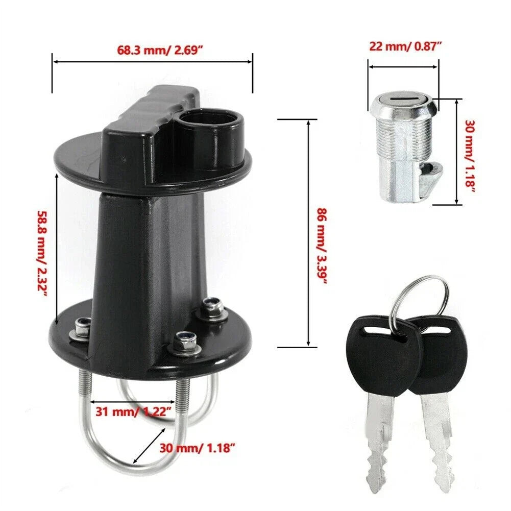 3L/5L Fuel Tank Mount Jerry Can Key Bracket Holder Lock Fastener for Vehicles