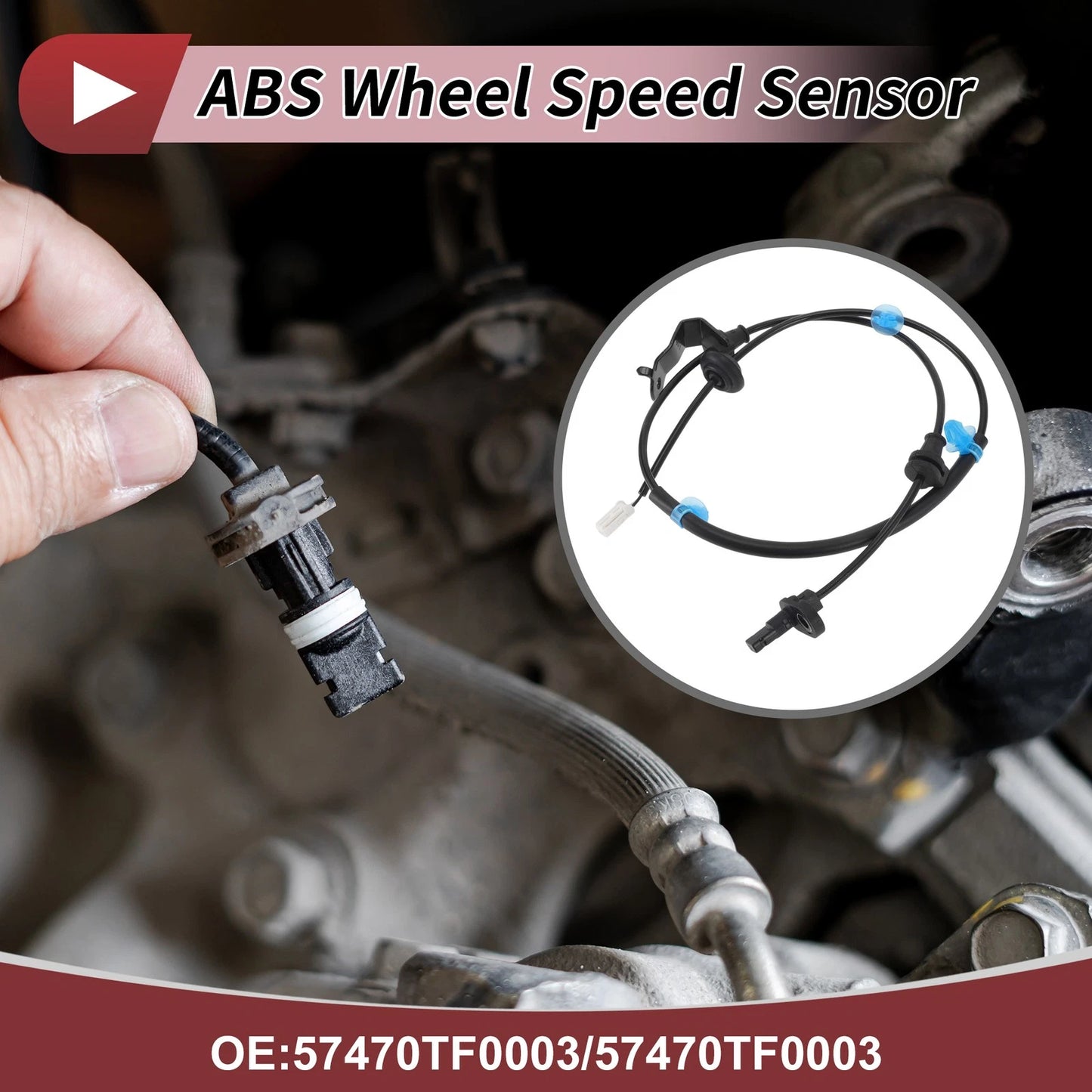 ABS Wheel Speed Sensor No. 57470TF0003 for Honda Fit (2012–2014) Rear Right