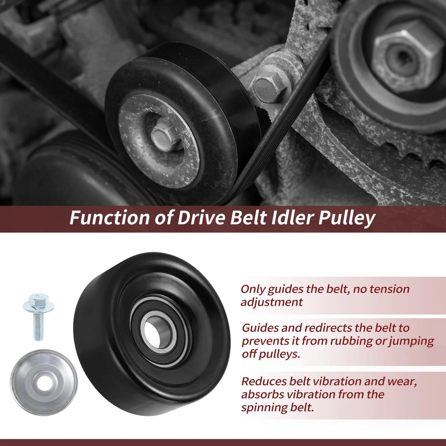 Accessory Drive Belt Idler Pulley for Subaru Forester Impreza WRX (2003–2007)