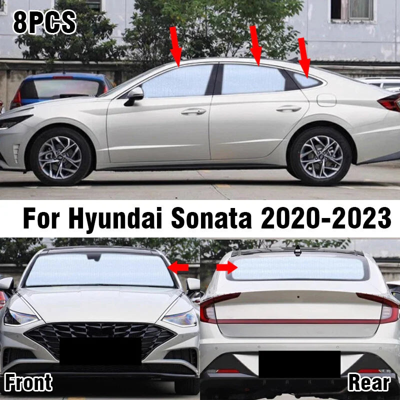 8X Front/Rear Window Sunshade Privacy for Hyundai Sonata (2020–2023)