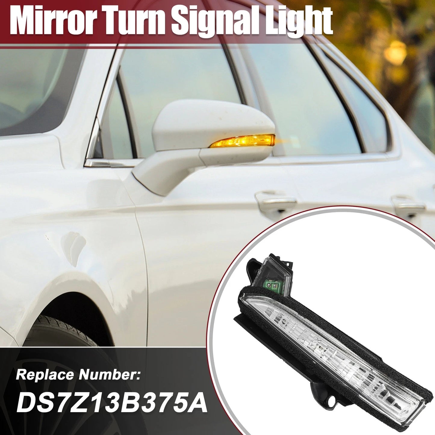 LED Front Left Side Mirror Turn Signal Light for Ford Fusion (2013–2020)