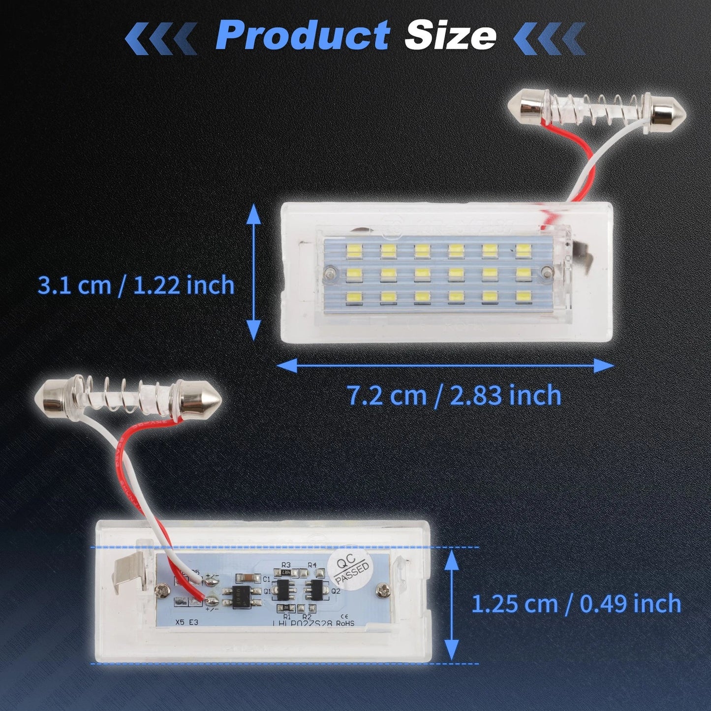 2X LED License Plate Light for MINI Cooper (R56) (2006–2013) No. 51132756227