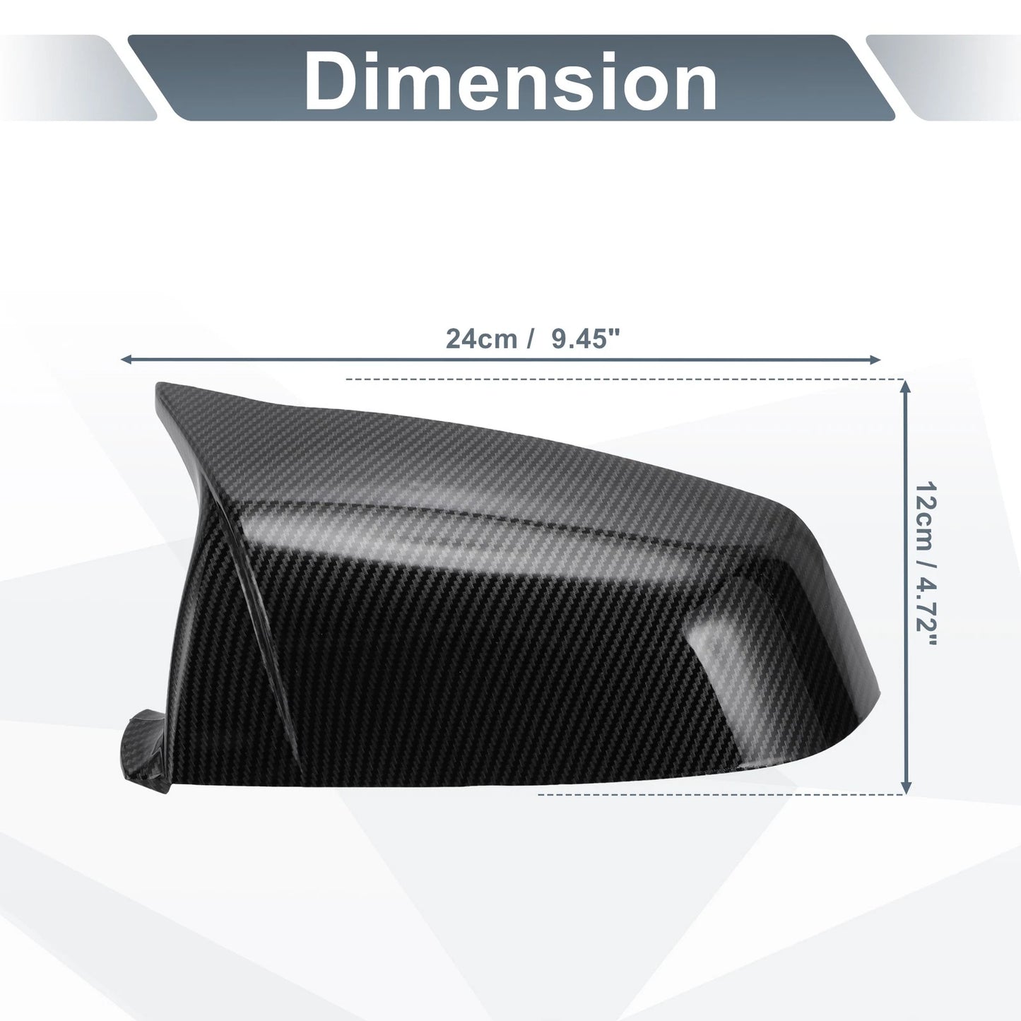 Set of 2 Rearview Mirror Cover Caps Black Carbon Fiber for BMW E60 E61 F10 F11 E63